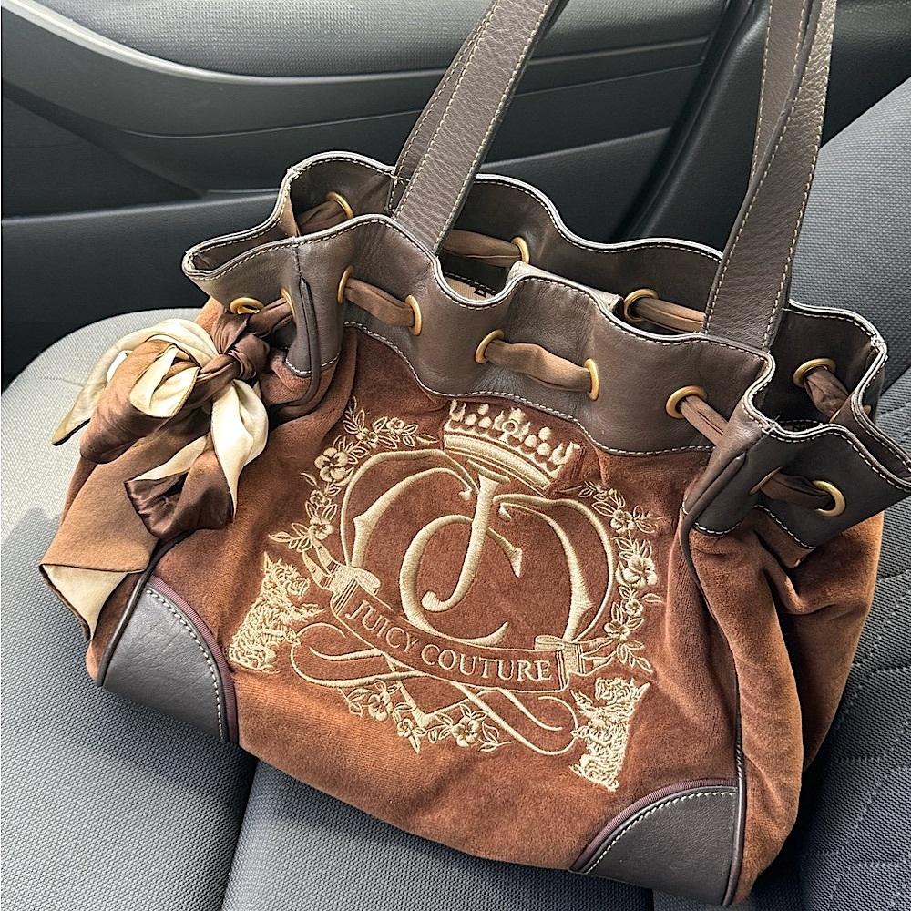 Juicy Couture Velour Daydreamer Tote Bag - rare Brown🤎